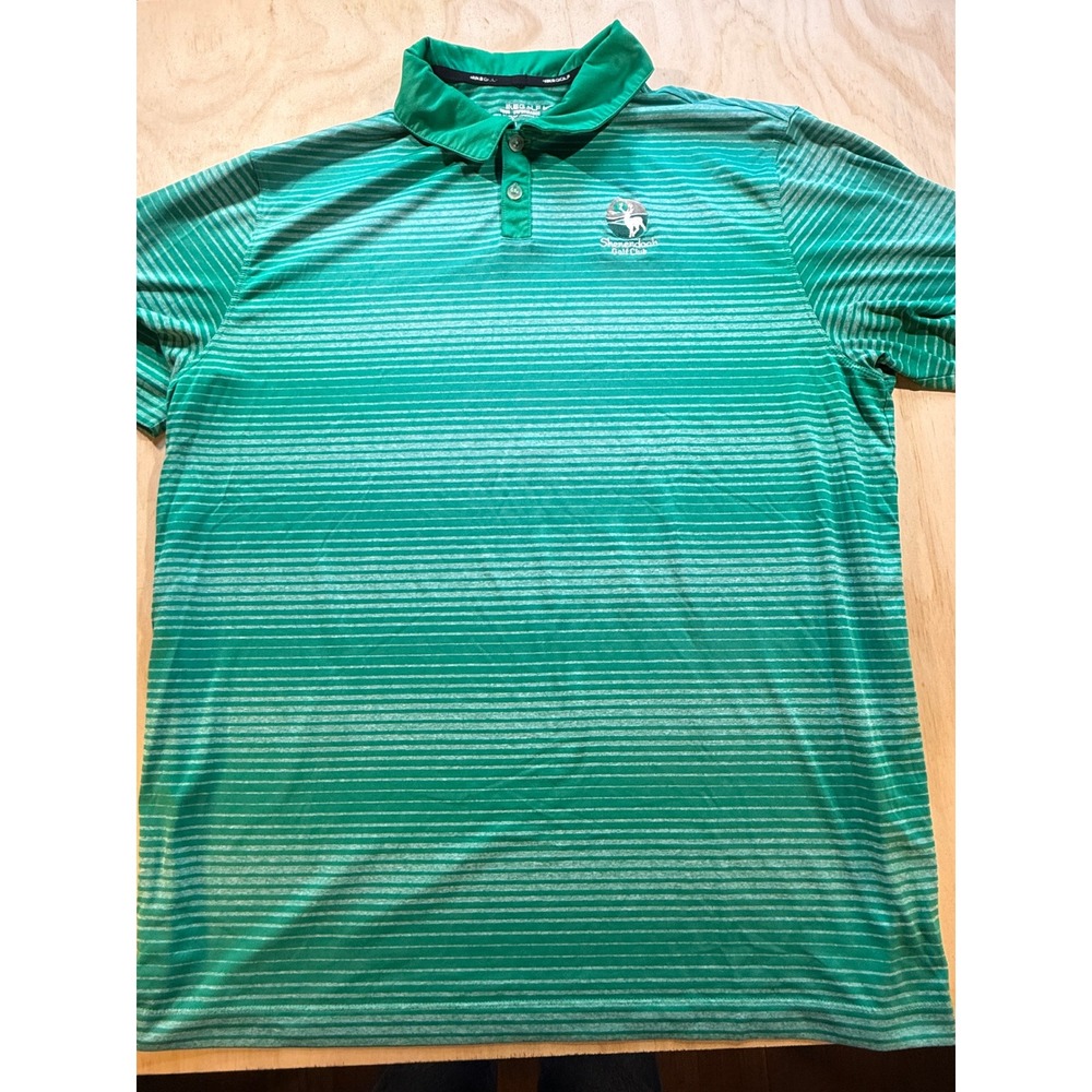 Nike Golf Tour Performance Polo Shirt Mens XXL Green Striped Shenandoah Club